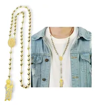 Comprar Rosario San Judas Oro Laminado 50cm Con Cristales Rosario De San Judas Tadeo Premium Con Medalla De La Virgen
