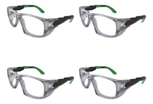 4 Óculos De Segurança Armação Para Lente De Grau Univet 5x9 Lente Não Possui Lente
