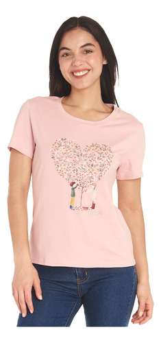 Blusa Para Dama Estampado Arbol Corazon