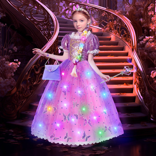 Svmk 10 Piezas De Disfraz De Princesa Rapunzel Para Niñas, D