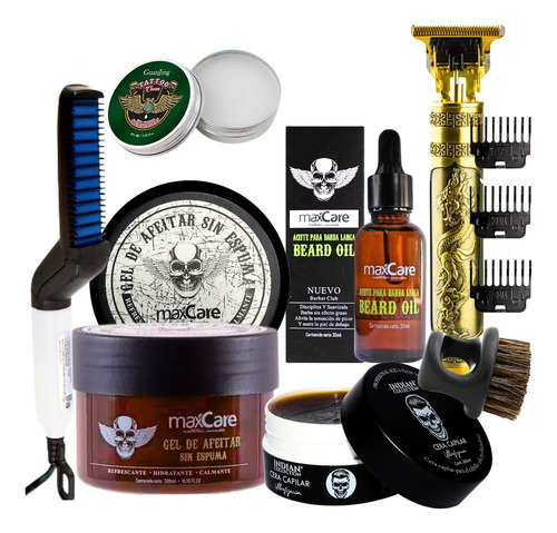 Kit De Barba Y Tatoo Cera/gel De Afeitar/aceite/maquinas