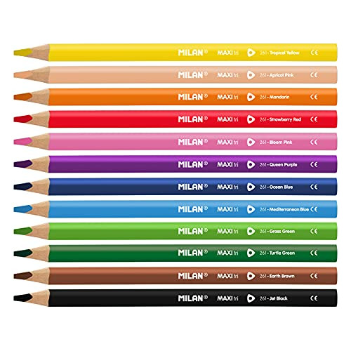 Lápices De Colores Para Estudiantes Milan: Juego De 12 Colo