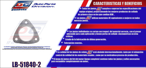 Junta Tubo De Escape Para Vw 4; 1.8l, Sohc, Pointer, Pointer