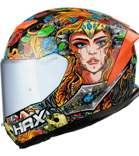 Casco Hax Force Valkyeri Naranja Brillante