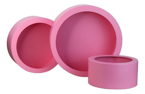 Nichos Redondo Mdf Para Quarto De Bebê E Decoração Kit Com 3 Cor Rosa Pink