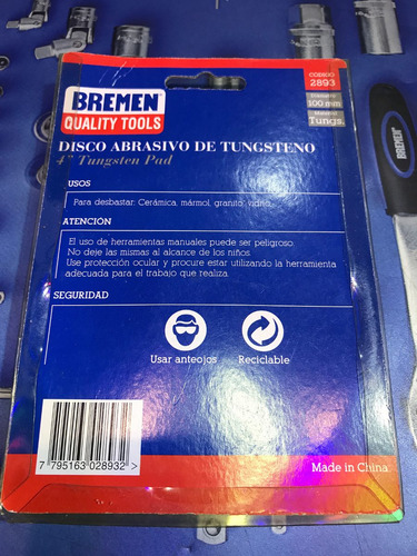 Imagen 2 de 2 de Disco Abrasivo De Tungsteno Bremen 4 2893