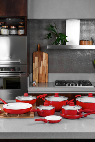 Sarten N°20 Ceramica Rojo 2,0 Mm Antiadherente Huevo Rojo