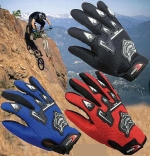 Imagen 10 de 10 de Guantes Para Bicicleta O Moto Ciclista O Motorizado Blu01