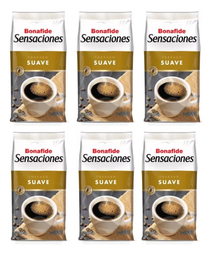 Cafe Torrado Molido Suave Sensaciones Bonafide 1 Kg X 6 Un
