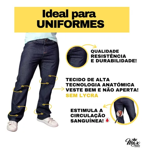 Calça Masculina Jeans Com Elastano Básica Tradicional Serviço Trabalho