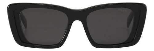 Prada Spr 08ys 1ab-5s0 Oversized Rectangular Black Silver (Usado)