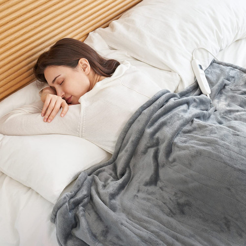 Hubdic Cobija De Calefacción Eléctrica, 50 X 60 Pulgadas, Calefacción Rápida, Cobija Eléctrica Suave Y Acogedora, Apagado Automático Con 6 Ajustes De Calor Y 4 Ajustes De Tiempo, Lavable A Máquina