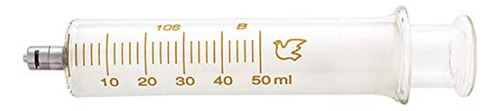 1 Jeringa De Vidrio Con Tapa De 50 Cc/ml Para Laboratorio Y