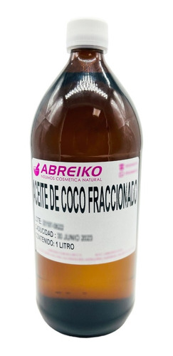 Aceite De Coco Fraccionado Uso Cosmetico 1 Litro 