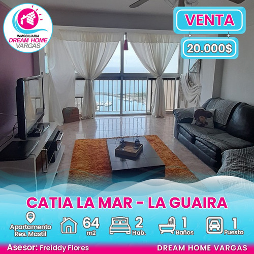  Apartamento En Venta  Residencias Mástil, Sector Catia La Mar, Playa Grande