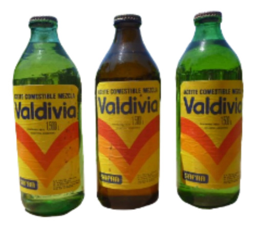 Lote 3 Botellas Aceite Valdivia 1,5 Lts Antiguas Llenas 