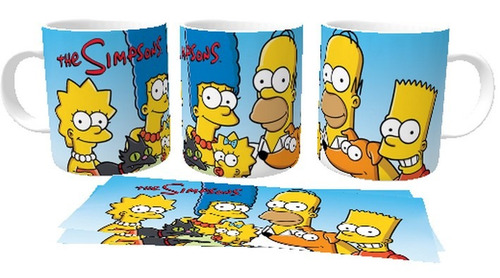 Caneca Porcelana Copo Xícara Simpsons Unidos Família Homer