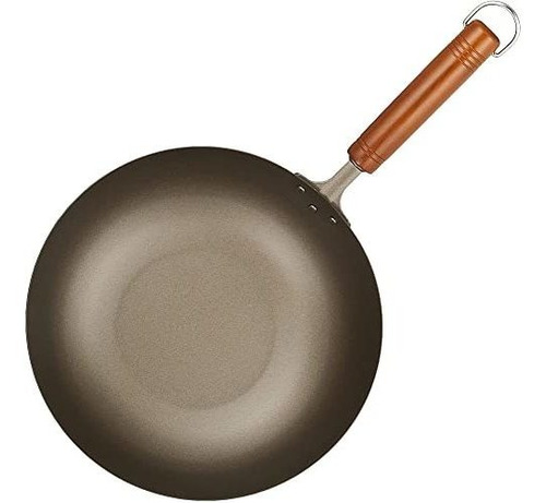 Wok Titanio Puro 30cm Beijing Mango Madera Ultra Ligero