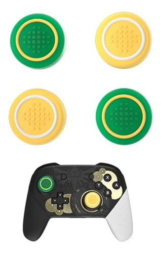 Pack De Thumb Grips Amarillo Verde Para Controllers Nintendo