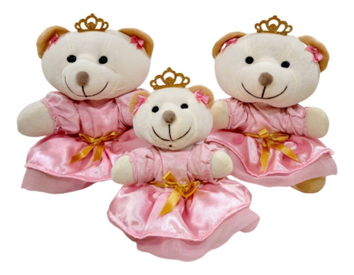 Imagem 1 de 2 de Trio Para Nicho Ursa Princesa Rosa 3 Peças