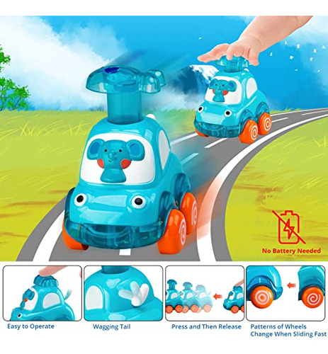 4 Autos De Animales De Inercia Para Niño Y Niña De 1 Año|ju