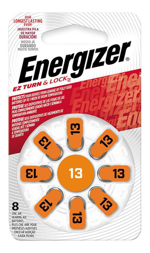 Imagen 1 de 3 de Pack De Pilas Energizer Az13dp-8 1.4v 8 Unidades
