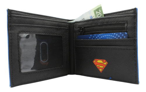 Cartera Billetera Inspirada En Superman Dc Cómics Pu Azul