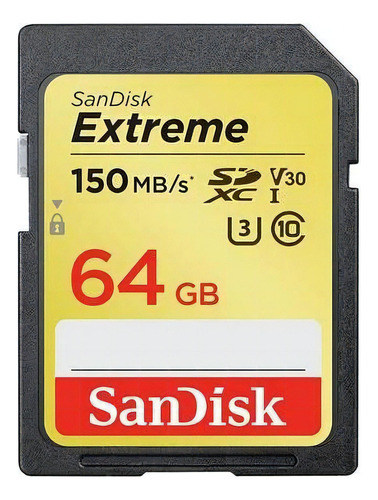 Cartão de memória SanDisk SDSDXVE-064G-GNCIN  Extreme 64GB