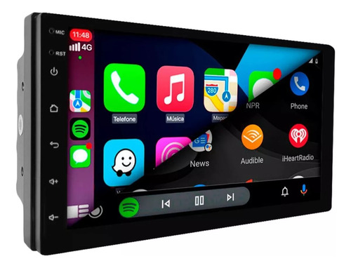 Multimídia 7pol 4gb ram 64gb quad-core gps wifi integrado cor preto H-Tech HT-7240CA