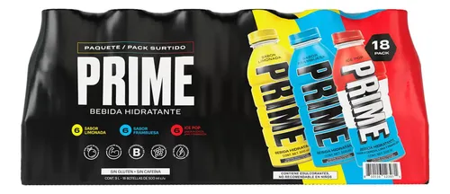 Prime Bebida Hidratante Electrolitos 18 Pzs De 500 Ml