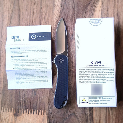 Canivete Civivi Elementum C907-a / G10 Aço D2 Preto