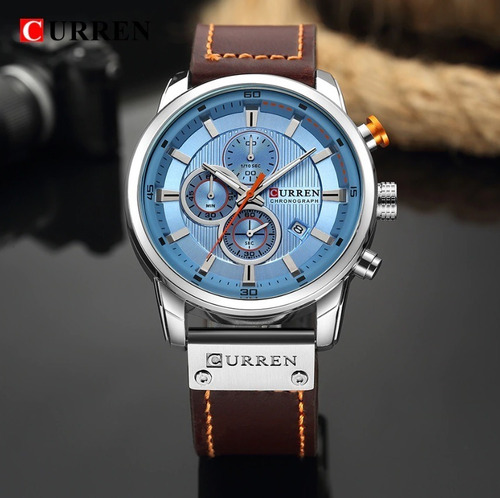 Reloj Hombre Lujo Curren 8301 Cuarzo Correa De Cuero