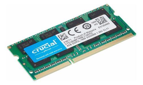 Memoria Crucial 4gb Ddr3l 1600mhz Pc3-12800 Unbuffered Sodim