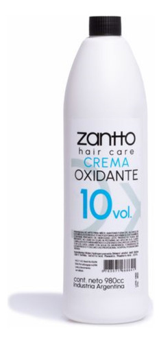 Crema Oxidante 10 Volumenes 980cc Zantto