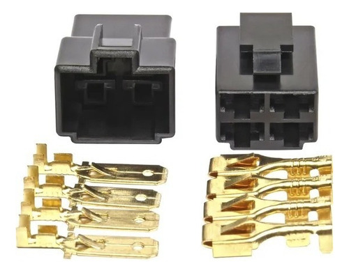 1 Conector 4 Vias Macho Femea Acompanha Terminais C/ Trava