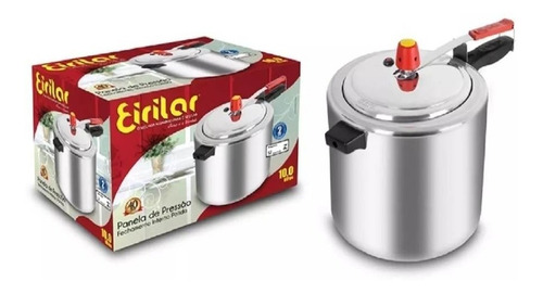 Panela De Pressao Polida 10 Litros Aluminio Eirilar 80 Kpa