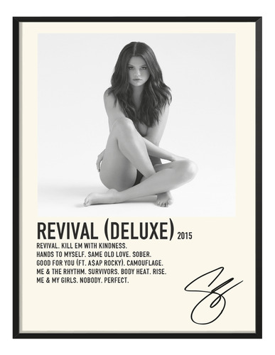 Poster Selena Gomez Album Music Tracklist Revival 80x40