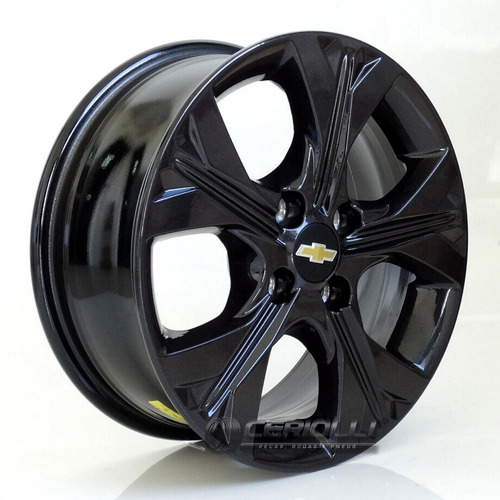 Jogo De Rodas Aro 15 Gm Onix Turbo Lt Ltz 4x100 + Bicos Cor Black Piano