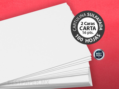 Cartulina Sulfatada 2 Caras 16 Pts Carta - 100 Hojas