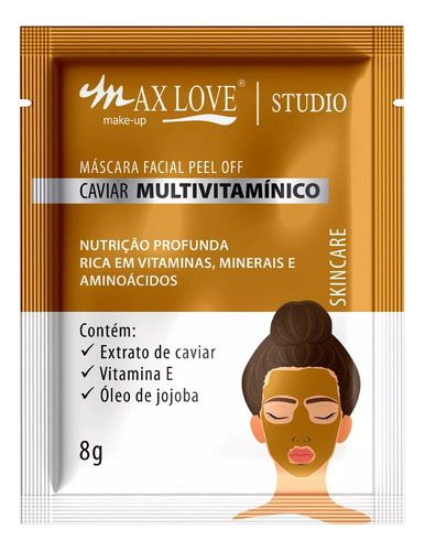 Máscara Facial Peel Off Caviar Multivitamínico Max Love 8g Tipo De Pele Os Tipos