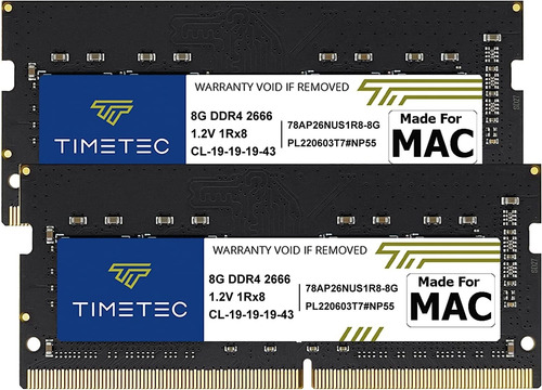 Ram Timetec, 16gb Kit(2x8gb), Ddr4, 2666mhz, 27 , Retina 5k