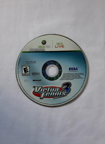 Virtua Tennis 3 Solo Disco Xbox 360 Físico Usado