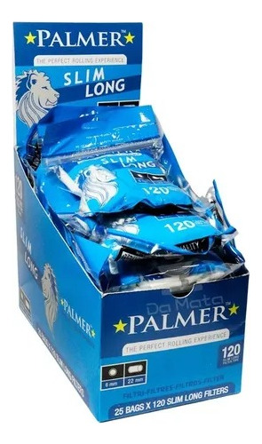 Caixa De Filtro Palmer Long Slim 6mm 25 Bags C/ 120