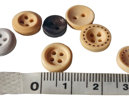 Imagen 4 de 7 de Set De 100 Botones De Madera Surtidos De 10mm - Incluye Caja