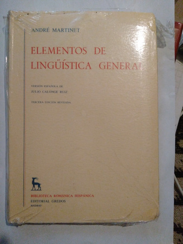 André Martinet  Elementos De Lingüística General  Libro Nuev