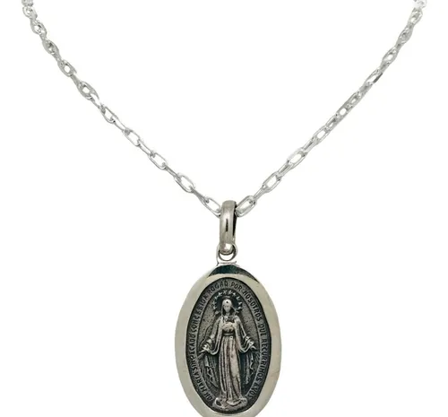 comprar Medalla Virgen Milagrosa C\u002Fborde Y Cadena Force Plata (c360)