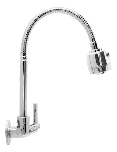 Torneira Para Pia Cozinha Tubo Flexível Parede Gourmet 02 Jatos Cor Cromado Marca Alpha Hidrometais