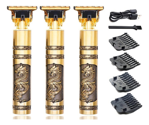 Kit Com 3 Hair Trimmers Dragao Dourado