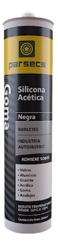 Sellador Silicona Negra Acetica 280c Parsecs Goma Automotriz