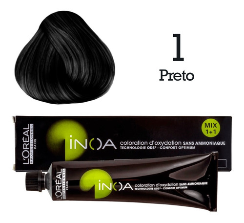 Kit Tintura L'Oréal Professionnel  Inoa tom 1.0 para cabelo